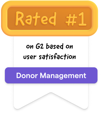 Badge Rated number 1 on G2 base on user satisfaction donor management