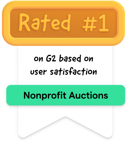 Badge Rated number 1 on G2 base on user satisfaction nonprofit auctions