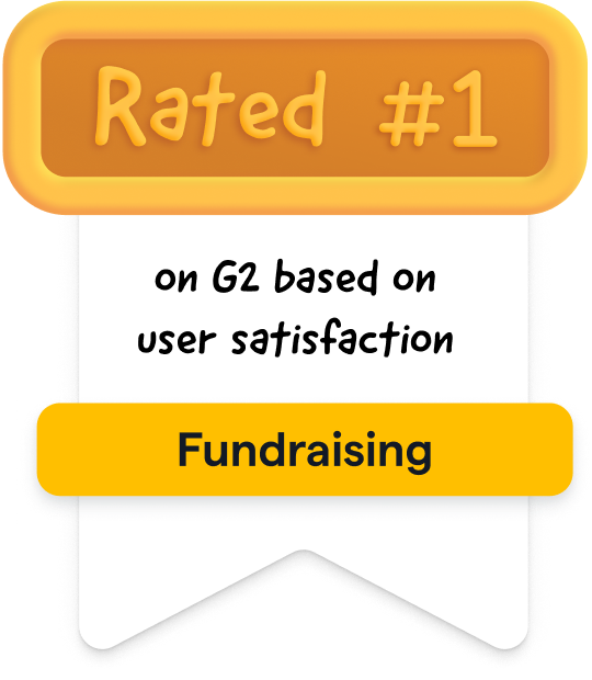 Badge Rated number 1 on G2 base on user satisfaction fundraising