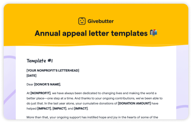 Annual appeal letter template image