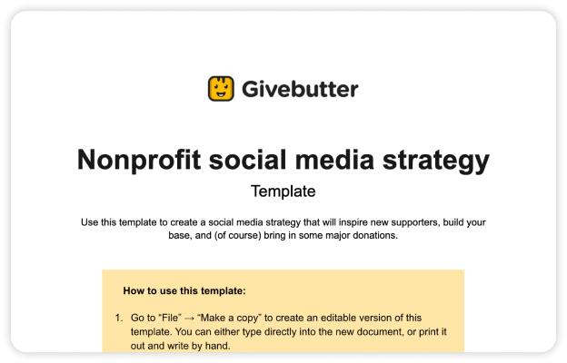  Nonprofit Social Media Strategy Template image