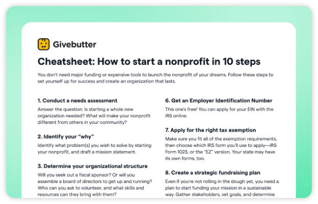 how to start a nonprofit guide image