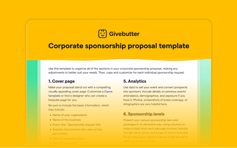 Corporate sponsorship proposal image