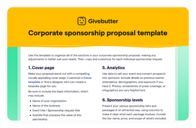 Corporate sponsorship proposal image